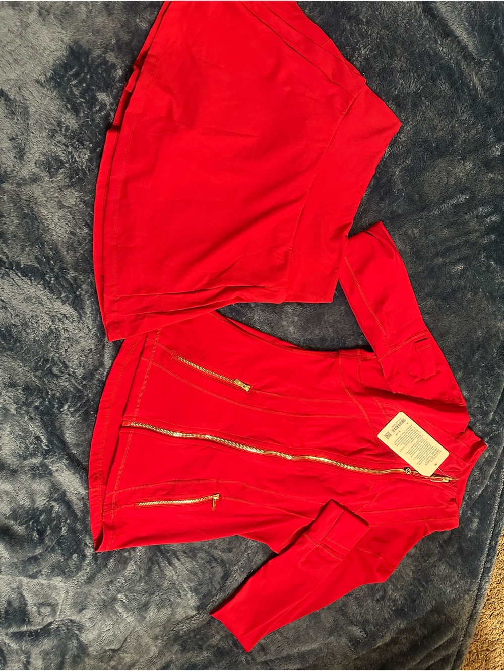lululemon athletica Red Full-Zip Jacket with skort set